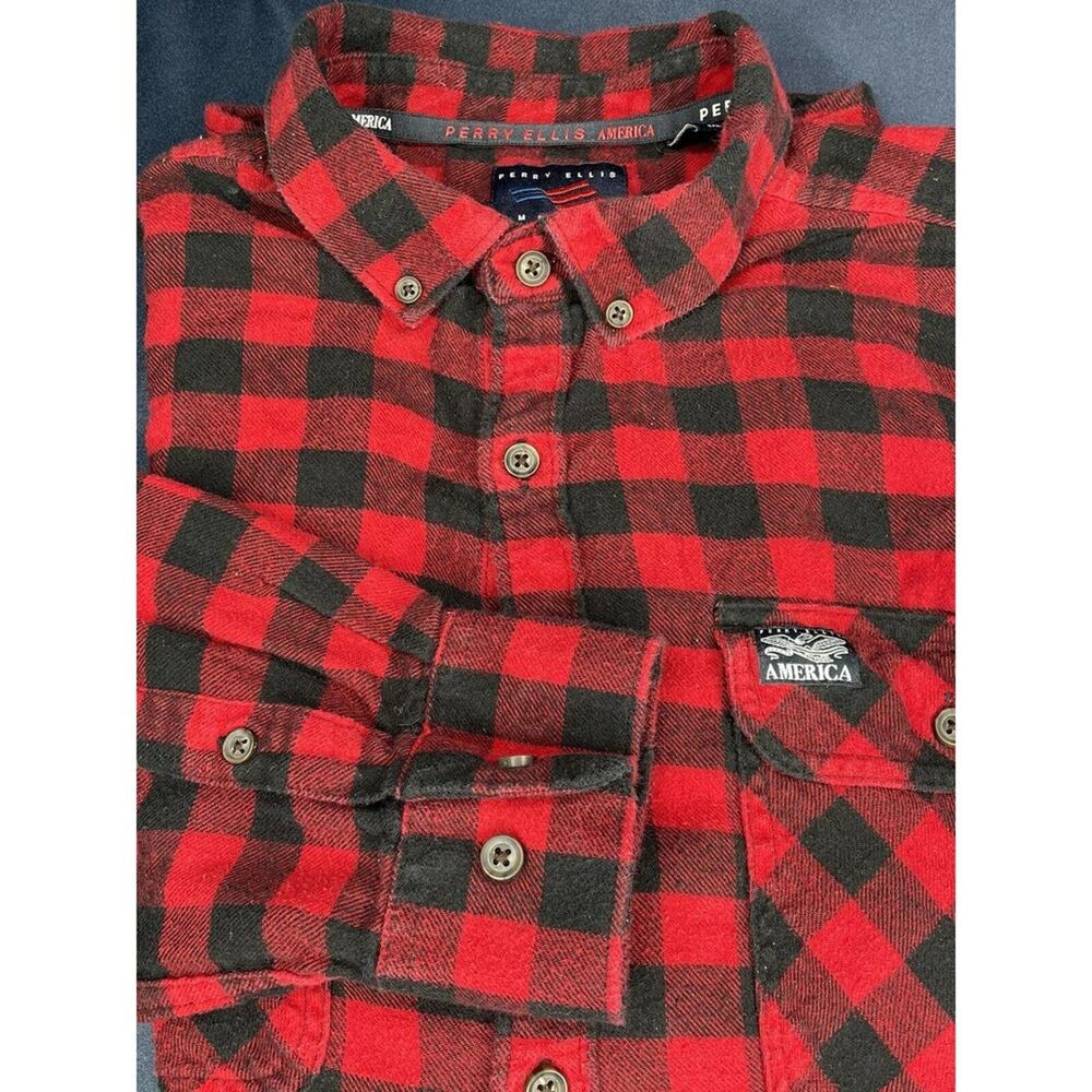 Perry Ellis America Red Flannel Womens‎ XL